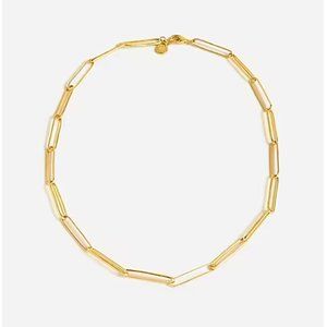 Demi-fine 14k gold-plated short paper-clip necklace